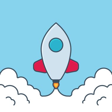 Uzay Roketi Fırlatma vektör çizimi