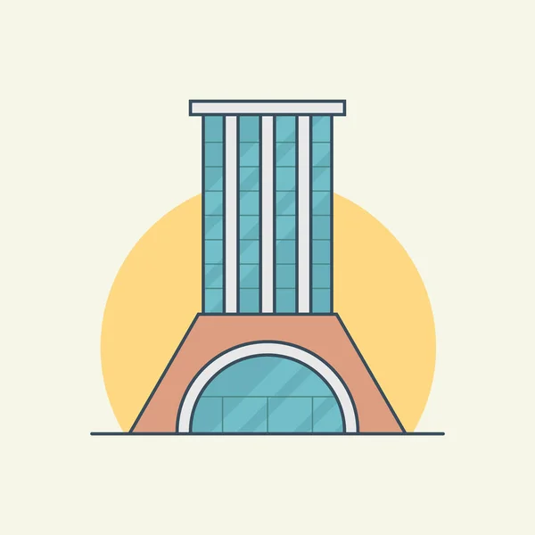 Ofis binası ikon vektör illüstrasyonu