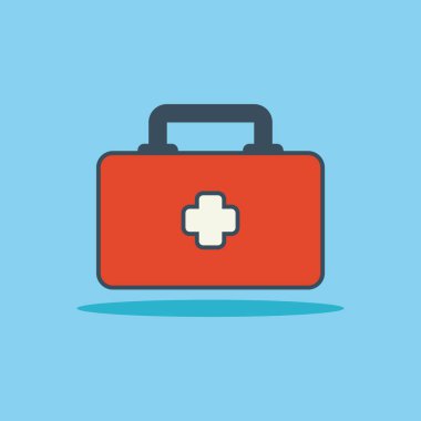 İlk Yardım Kiti Simgesi İllüstrasyonu