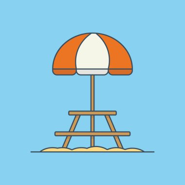 Plaj masası ve sandalye simgesi