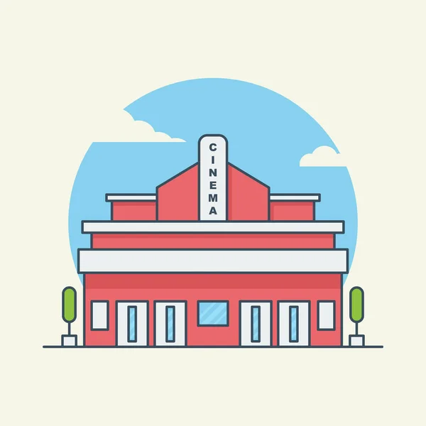 Ilustrasi Vektor Gedung Bioskop Bioskop - Stok Vektor