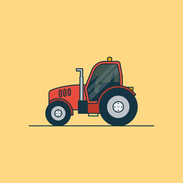 Illustration Vectorielle Tracteur Icône Tracteur Rouge — Image vectorielle