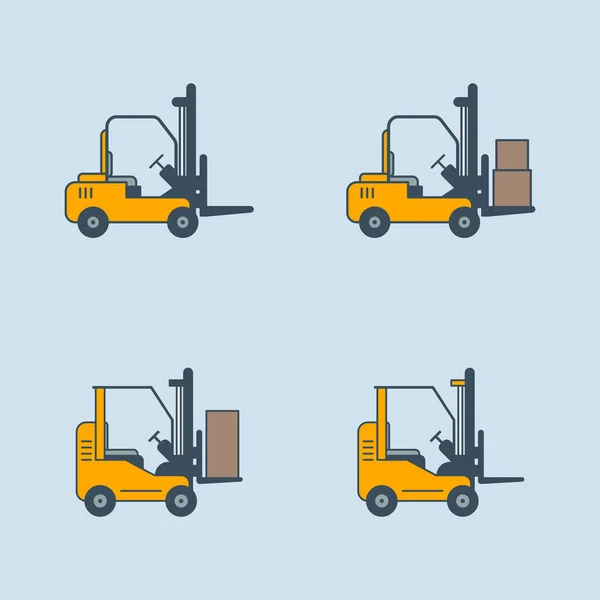 Forklift Vector Icon Illustration Set — Stock Vector
