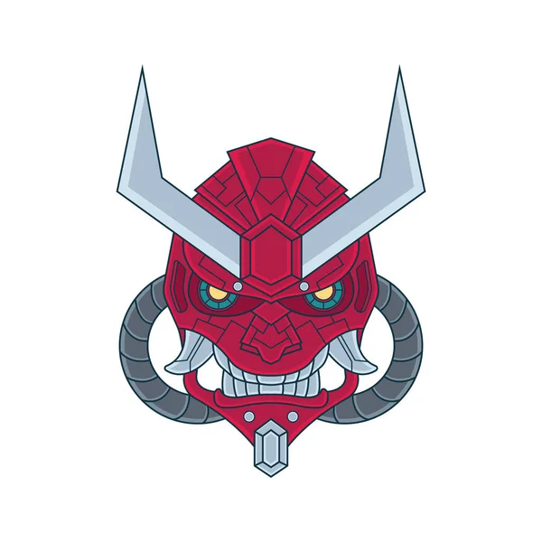 Oni Robot Vektör İllüstrasyonu