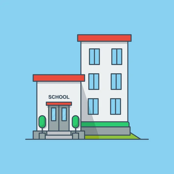 Ilustrace Vektorové Ikony Budovy Školy — Stockový vektor