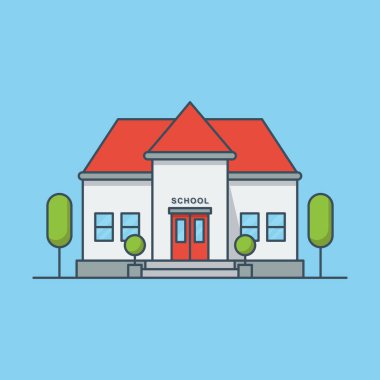 Okul oluşturma vektör illüstrasyonu