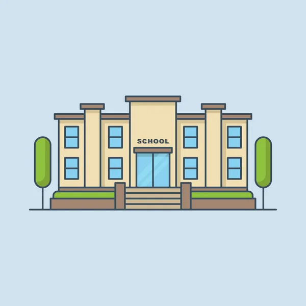 Ilustración Del Icono Del Edificio Escolar — Vector de stock