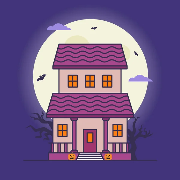 Halloween Casa Embrujada Icono Vectorial Ilustración — Vector de stock