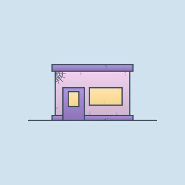 Cadılar Bayramı perili mağaza vektör illüstrasyonu