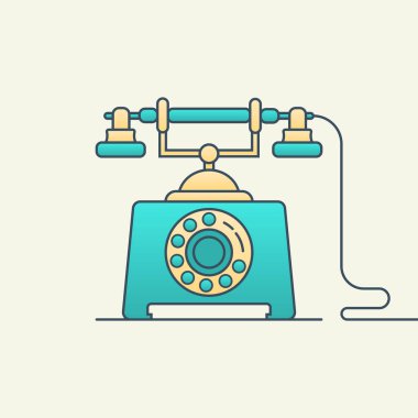 Klasik telefon vektör illüstrasyonu