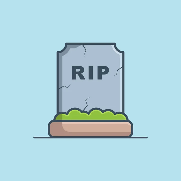 Grave Vector Icon Illustration Halloween Tombstone — Stock Vector