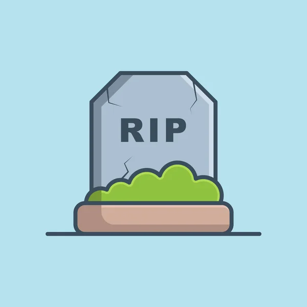 Grave vektör ikonu çizimi. Cadılar Bayramı mezar taşı