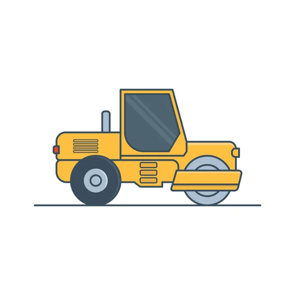 Road Roller Vector Icon Illustration — Stock Vector