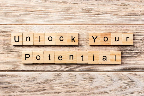 Unlock Your Potential Word Written Wood Block Unlock Your Potential — Stock Photo, Image