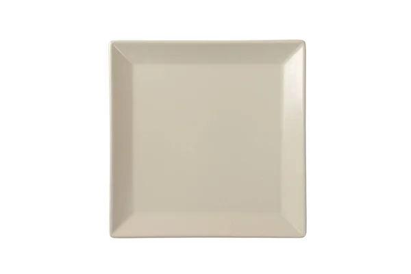 Пустая Квадратная Матовая Пластина Изолированная Белом Фоне Вид Сверху — стоковое фото