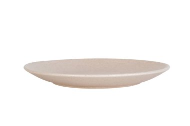 Beyaz arka plan üzerinde önden görünüm izole boş gri çanak.