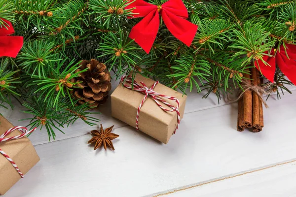 Fundo Natal Com Espaço Cópia Vista Superior Conceito Férias Para — Fotografia de Stock