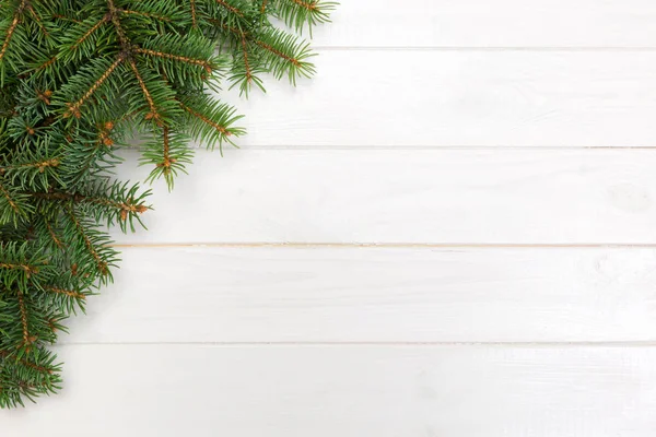 Boże Narodzenie Drewniane Tła Jodła Drzewo Ramki Kopiować Miejsca Widok — Zdjęcie stockowe