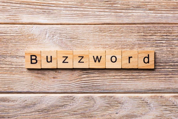 Schlagwort Auf Holzblock Geschrieben Buzzword Text Auf Holztisch Für Ihre — Stockfoto