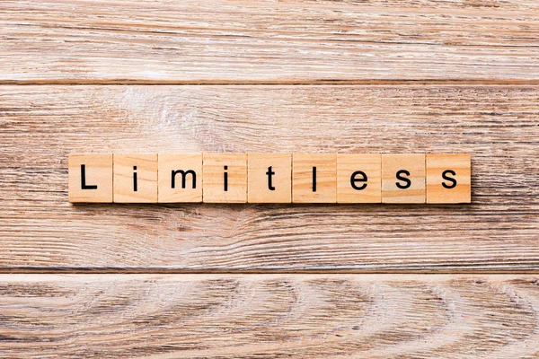 Limitless Word Written Wood Block Limitless Text Wooden Table Your — Stock Photo, Image