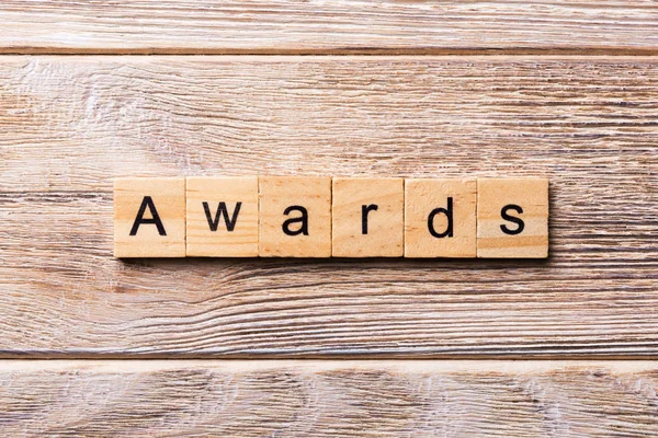 Awards Ord Skrivet Träkloss Awards Text Träbord För Din Desing — Stockfoto