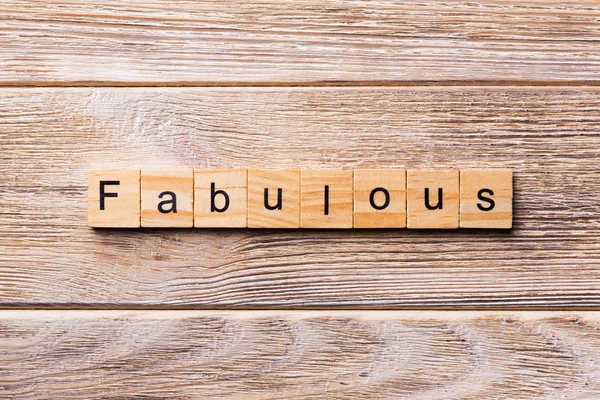 Fabulous Word Written Wood Block Fabulous Text Wooden Table Your — Stock Photo, Image