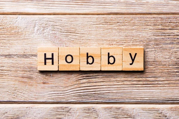 Hobby Слово Написано Дерев Яному Блоці Текст Hobby Дерев Яному — стокове фото