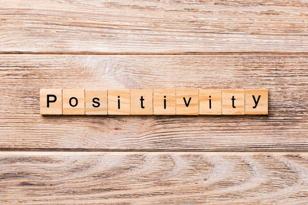 Positivity Word Written Wood Block Positivity Text Wooden Table Your — Stock Photo, Image
