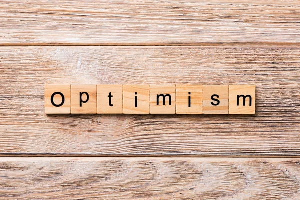 Optimizmus Szót Írt Blokk Optimizmus Szöveg Asztalt Desing Koncepció — Stock Fotó