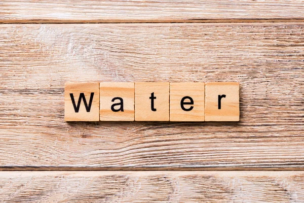 Wasserwort Auf Holzblock Geschrieben Wassertext Auf Holztisch Für Ihre Gestaltung — Stockfoto