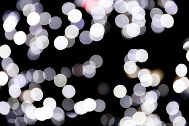 Siyah ve beyaz bokeh arka plan bulanıklık. birçok ışık arka plan üzerinde yuvarlak