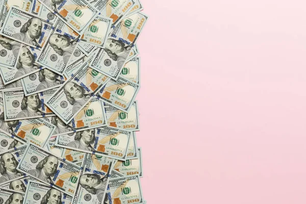 dolar faturaları açık renkli bir arka plan üzerinde a. kopya alanı, üst görünüm iş konsepti