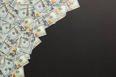 dolar faturaları açık renkli bir arka plan üzerinde a. kopya alanı, üst görünüm iş konsepti