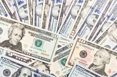 Amerikan Doları banknotları. yüz dolarlık banknotlar arka plan. Kopyalama alanı ile arka planda iş kavramının en iyi görünümü