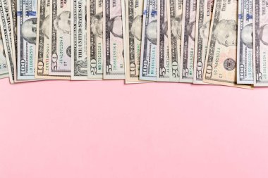 Arka plan Us Dollar banklar para kopya alanı ile arka planda iş kavramının üst görünümü