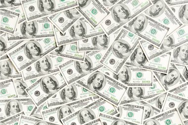 Amerikan para geçmişinin en üst görüntüsü. Bir tomar para. Kağıt banknotları kavramı