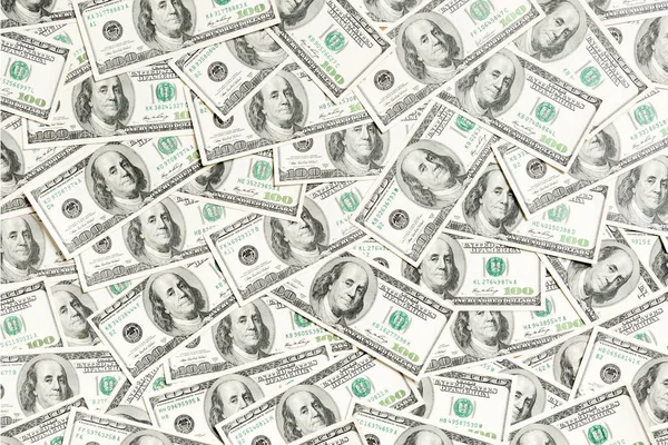 Top view of American money background. Pile of dollar cash. Paper banknotes concept — Stock Photo, Image