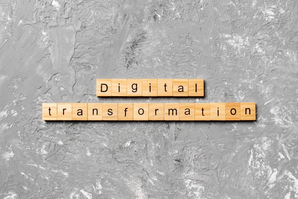 Digital Transformation Word Written Wood Block Digital Transformation Text Cement — Stock Photo, Image