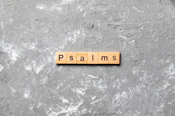 Salmos Palabra Escrita Bloque Madera Salmos Texto Sobre Tabla Concepto —  Fotos de Stock