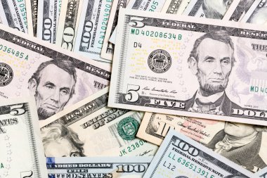 dolar yığını, para arka plan. Kopyalama alanı ile arka planda iş kavramının en iyi görünümü.