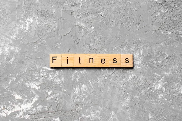 Palabra Fitness Escrita Bloque Madera Texto Aptitud Sobre Mesa Concepto — Foto de Stock