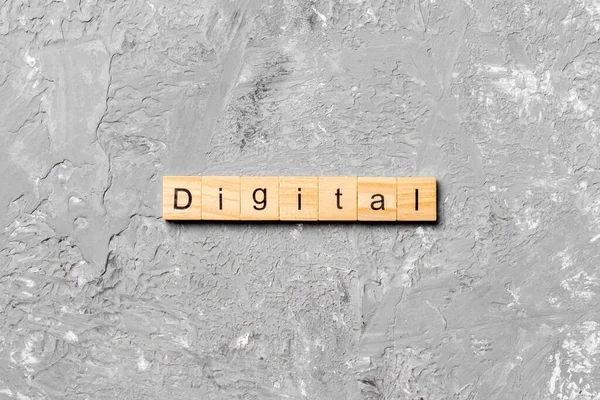 Digital Word Written Wood Block Digital Text Cement Table Your — Stock Photo, Image