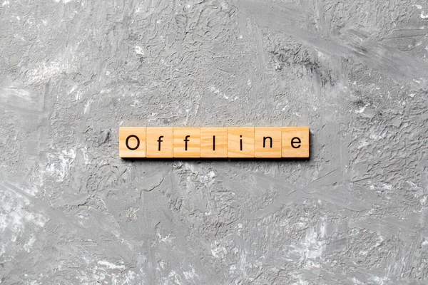 Palavra Offline Escrita Bloco Madeira Texto Line Tabela Conceito — Fotografia de Stock