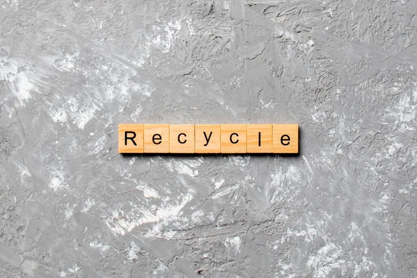 Recycler Mot Écrit Sur Bloc Bois Recycler Texte Sur Une — Photo