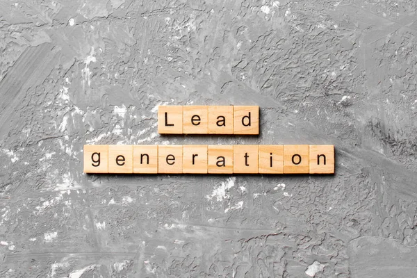 lead generation word written on wood block. lead generation text on table, concept.