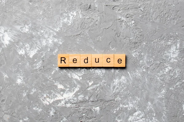 Reduzieren Wort Auf Holzblock Geschrieben Text Auf Zementtisch Reduzieren Für — Stockfoto