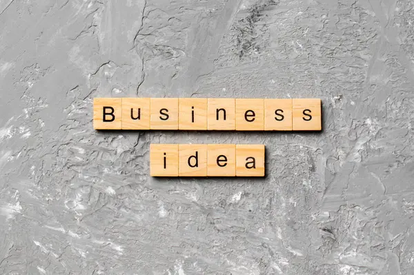 Επιχειρηματική Ιδέα Λέξη Γραμμένο Ξύλο Μπλοκ Κείμενο Επιχειρηματική Ιδέα Στο — Φωτογραφία Αρχείου