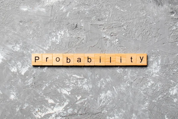 Palabra Probabilidad Escrita Bloque Madera Probabilidad Texto Tabla Concepto —  Fotos de Stock