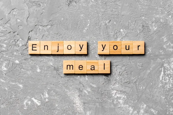 Enjoy Your Meal Word Written Wood Block Enjoy Your Meal — Stock Photo, Image