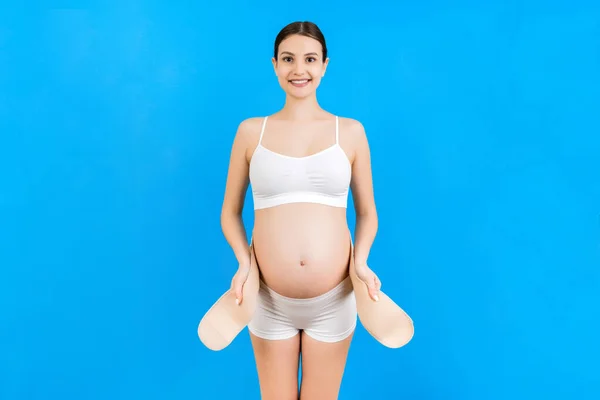 Retrato Mujer Embarazada Ropa Interior Vestido Corsé Embarazo Tercer Trimestre —  Fotos de Stock